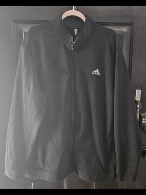 adidas Mens Black Full-Zip Performance Jacket 2XL